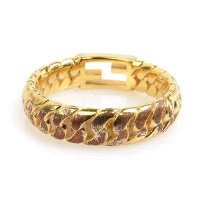 Pre-owned Fendi Gold Metal Band Ring ()
