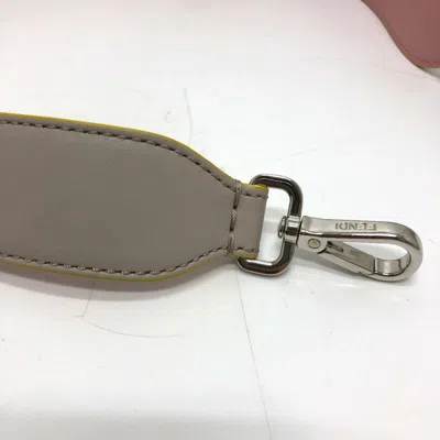 Pre-owned Fendi Gray Leather Chain/shoulder Wallet ()