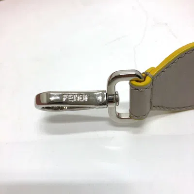 Pre-owned Fendi Gray Leather Chain/shoulder Wallet ()