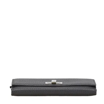 Pre-owned Fendi Gray Silver Leather Coin Purse/coin Case () In Gray, Silver