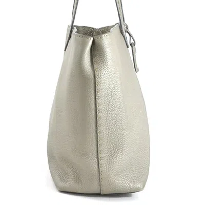 Pre-owned Fendi Grayish Leather Shoulder Bag Tote Bag ()