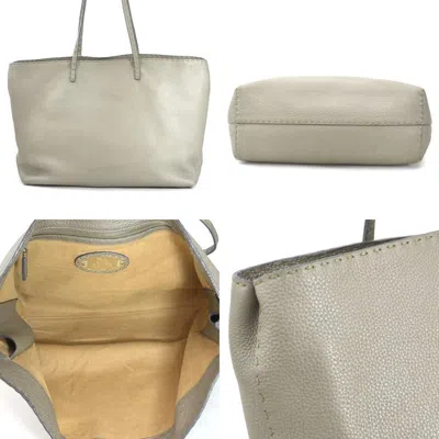 Pre-owned Fendi Grayish Leather Shoulder Bag Tote Bag ()