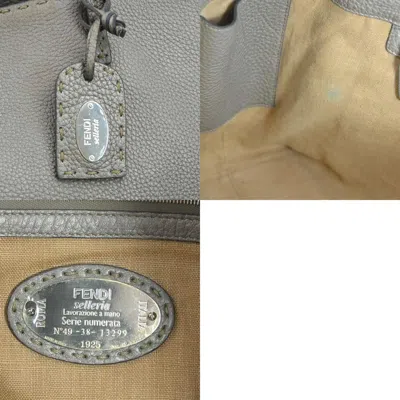 Pre-owned Fendi Grayish Leather Shoulder Bag Tote Bag ()