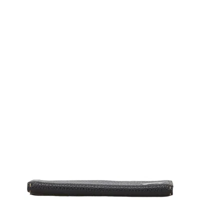 Pre-owned Fendi Navy Leather Long Wallet (bi-fold) ()