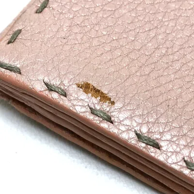 Pre-owned Fendi Pink Leather Long Wallet (bi-fold) ()