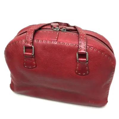 Pre-owned Fendi Red Color Boston Bag Handbag Shoulder Bag ()