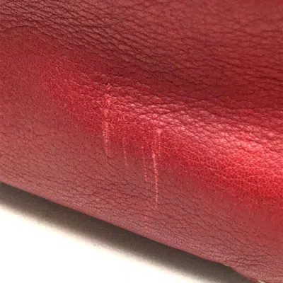 Pre-owned Fendi Red Color Boston Bag Handbag Shoulder Bag ()