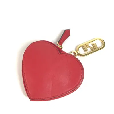 Pre-owned Fendi Red Color Leather Coin Purse/coin Case ()