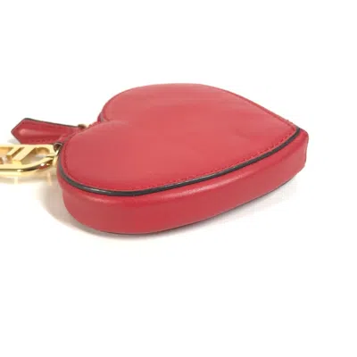 Pre-owned Fendi Red Color Leather Coin Purse/coin Case ()