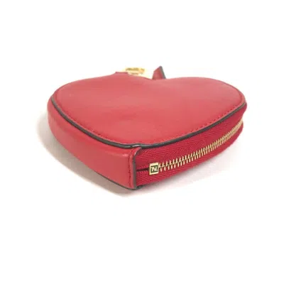 Pre-owned Fendi Red Color Leather Coin Purse/coin Case ()
