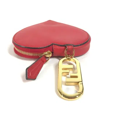 Pre-owned Fendi Red Color Leather Coin Purse/coin Case ()
