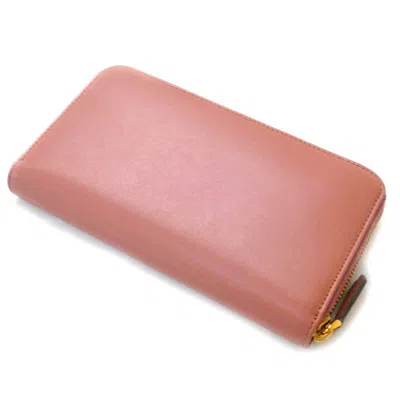 Pre-owned Fendi Rose Pink Leather Long Wallet (bi-fold) ()