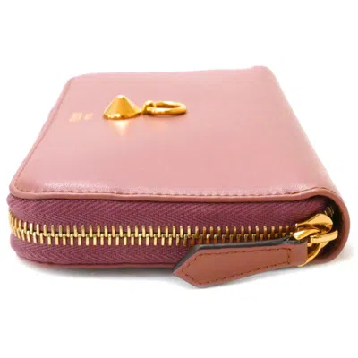 Pre-owned Fendi Rose Pink Leather Long Wallet (bi-fold) ()