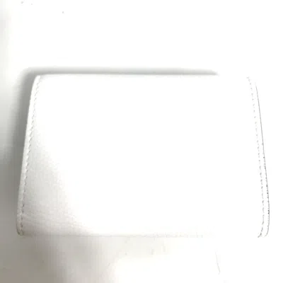 Pre-owned Fendi White Leather Wallet (tri-fold) ()