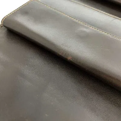 Pre-owned Fendi Zucca Khaki Brown Canvas Leather Wallet (tri-fold) ()