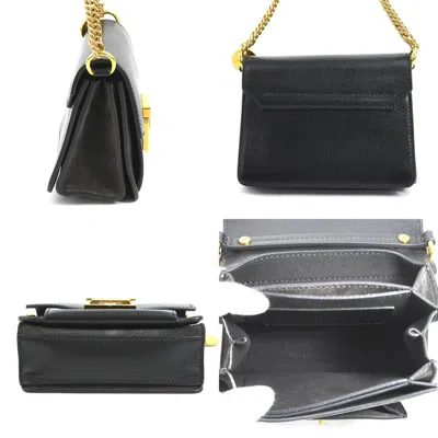 Pre-owned Givenchy Black Dark Gray Leather Suede Handbag Shoulder Bag () In Black, Dark Gray