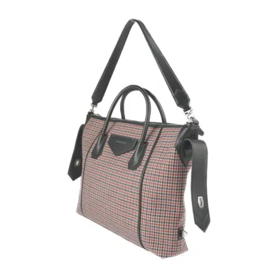 Pre-owned Givenchy Black Red Color Wool Handbag Shoulder Bag Tote Bag () In Black, Red Color