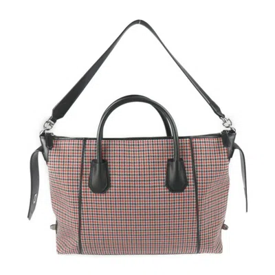 Pre-owned Givenchy Black Red Color Wool Handbag Shoulder Bag Tote Bag () In Black, Red Color