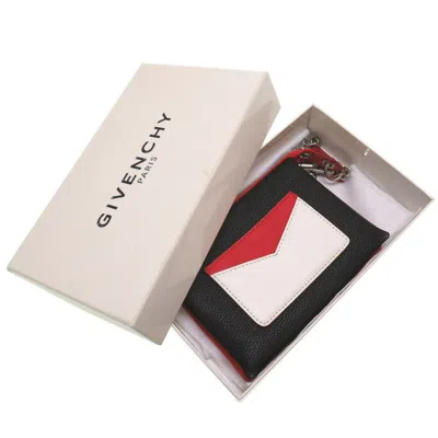 Pre-owned Givenchy Black Red Color Leather Pouch Shoulder Bag () In Black, Red Color