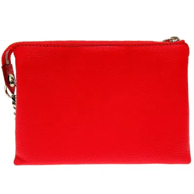 Pre-owned Givenchy Black Red Color Leather Pouch Shoulder Bag () In Black, Red Color