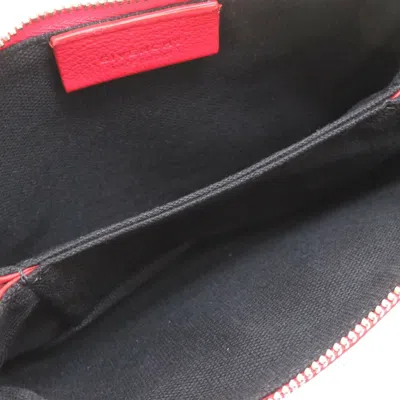Pre-owned Givenchy Black Red Color Leather Pouch Shoulder Bag () In Black, Red Color