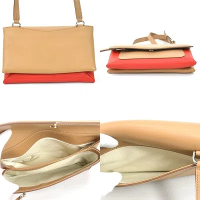 Pre-owned Givenchy Camel Red Color Leather Shoulder Bag () In Camel, Red Color