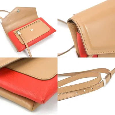 Pre-owned Givenchy Camel Red Color Leather Shoulder Bag () In Camel, Red Color