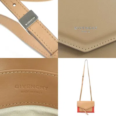 Pre-owned Givenchy Camel Red Color Leather Shoulder Bag () In Camel, Red Color