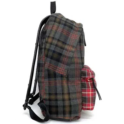 Pre-owned Givenchy Gray Red Color Canvas Leather Backpack () In Gray, Red Color
