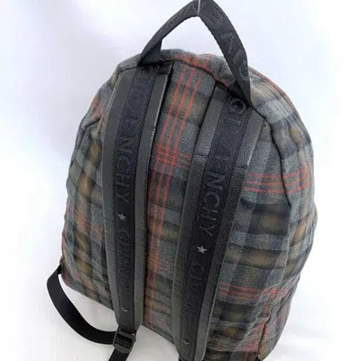 Pre-owned Givenchy Gray Red Color Canvas Leather Backpack () In Gray, Red Color