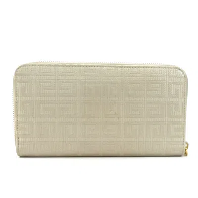 Pre-owned Givenchy Light Beige Coated Canvas Long Wallet (bi-fold) ()