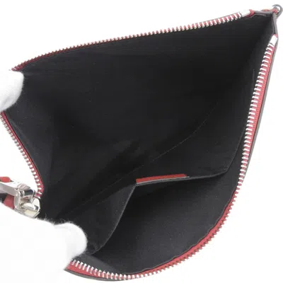 Pre-owned Givenchy Red Color White Leather Clutch Bag () In Red Color, White