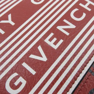 Pre-owned Givenchy Red Color White Leather Clutch Bag () In Red Color, White