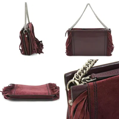 Pre-owned Givenchy Wine Leather Suede Handbag Shoulder Bag ()