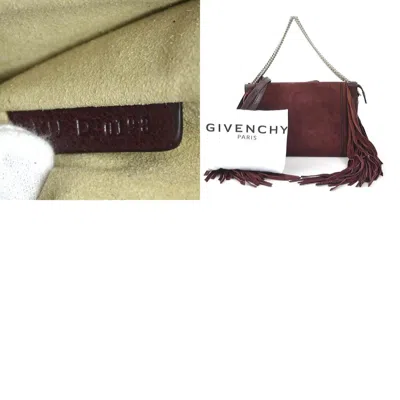 Pre-owned Givenchy Wine Leather Suede Handbag Shoulder Bag ()