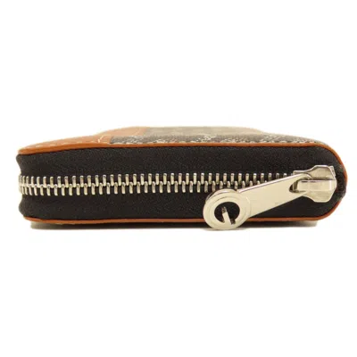 Pre-owned Goyard Black Brown Coated Canvas Leather Long Wallet (bi-fold) () In Black, Brown