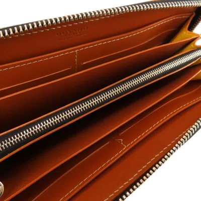 Pre-owned Goyard Black Brown Coated Canvas Leather Long Wallet (bi-fold) () In Black, Brown