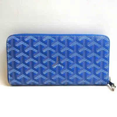 Pre-owned Goyard Blue Pvc Leather Long Wallet (bi-fold) ()