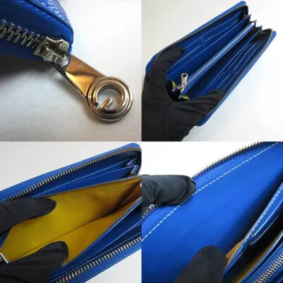 Pre-owned Goyard Blue Pvc Leather Long Wallet (bi-fold) ()
