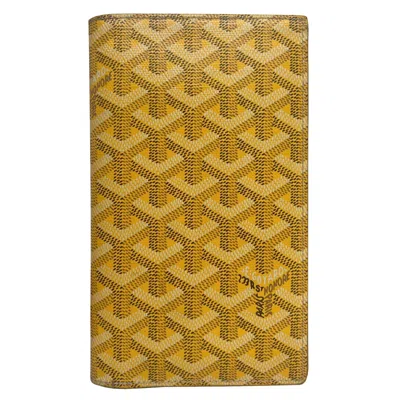 Pre-owned Goyard Yellow Canvas Leather Long Wallet (bi-fold) ()