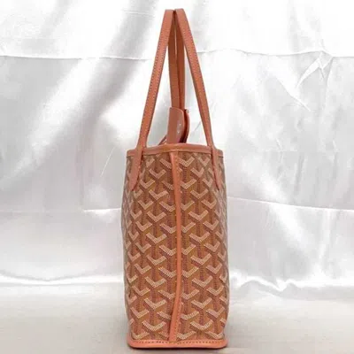 Pre-owned Goyard Salmon Pink Canvas Leather Tote Bag ()