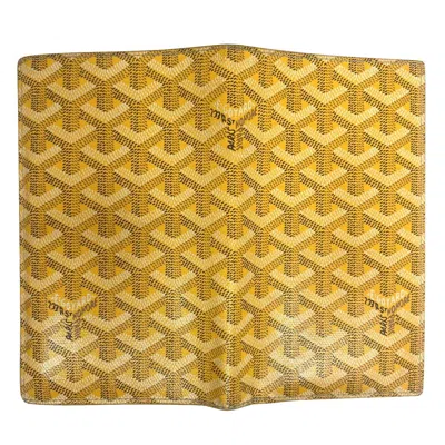 Pre-owned Goyard Yellow Canvas Leather Long Wallet (bi-fold) ()
