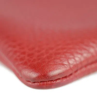 Pre-owned Gucci Animalier Black Red Color Leather Clutch Bag Handbag () In Black, Red Color