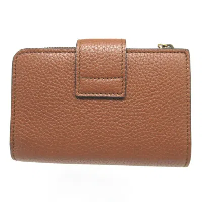 Pre-owned Gucci Bamboo Brown Leather Wallet (bi-fold) ()