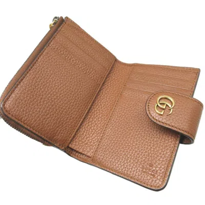 Pre-owned Gucci Bamboo Brown Leather Wallet (bi-fold) ()