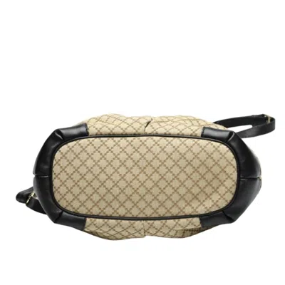 Pre-owned Gucci Beige Black Canvas Shoulder Bag () In Beige, Black