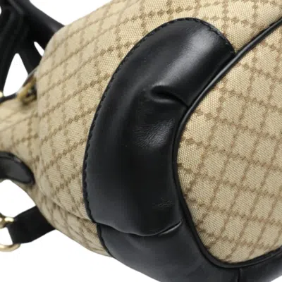 Pre-owned Gucci Beige Black Canvas Shoulder Bag () In Beige, Black