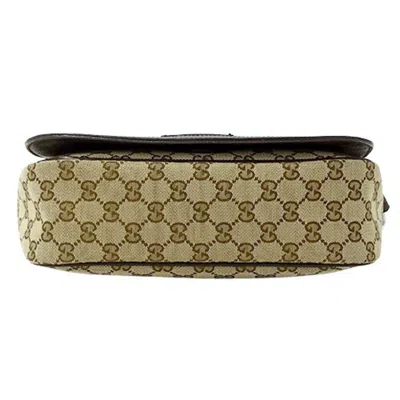 Pre-owned Gucci Beige Brown Gg Canvas Shoulder Bag () In Beige, Brown