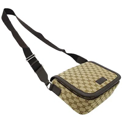 Pre-owned Gucci Beige Brown Gg Canvas Shoulder Bag () In Beige, Brown
