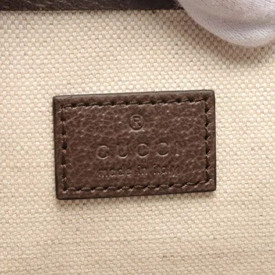 Pre-owned Gucci Beige Brown Pvc Coated Canvas Leather Tote Bag () In Beige, Brown